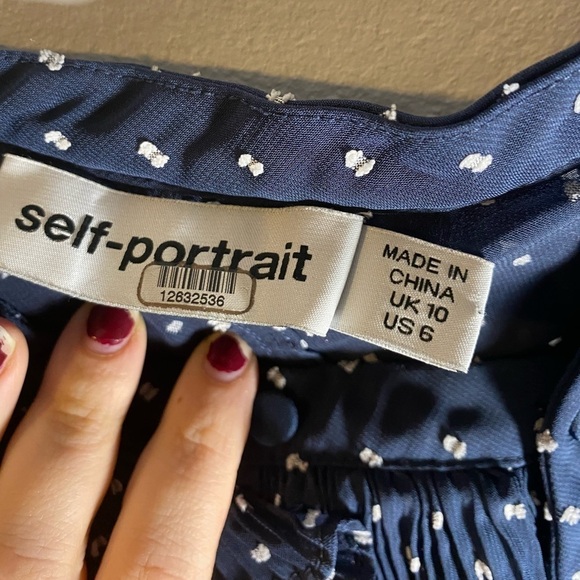 SELF-PORTRAIT Plumetis Frill Top - Picture 9 of 9